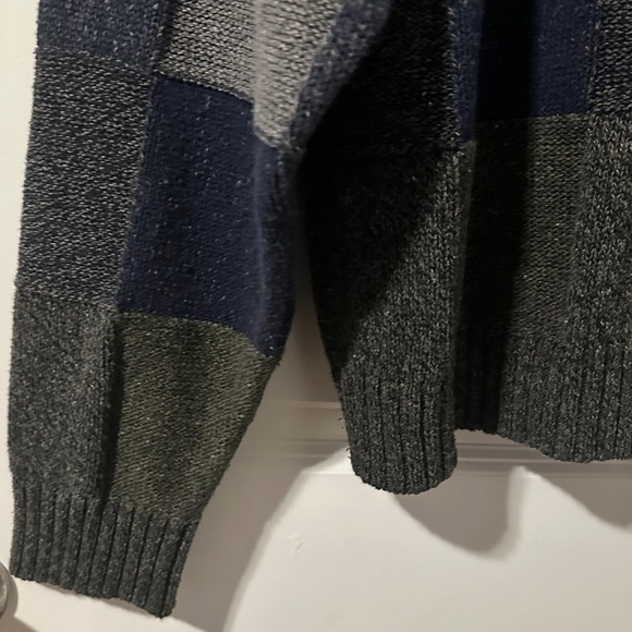 Vintage David Taylor Gray Green Blue Checkered Crewneck Sweater Men’s Size XL - Picture 11 of 12